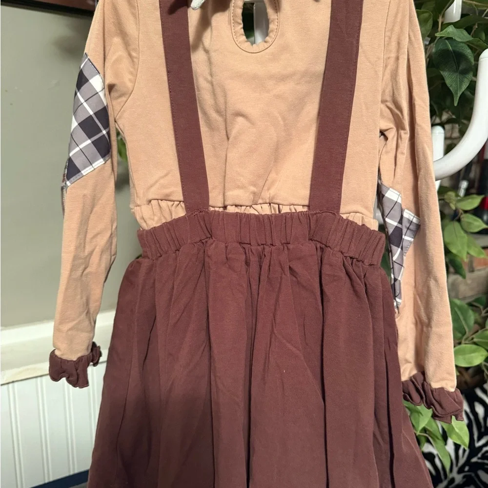 Charming Brown Kids Casual Dress - Picture 4 of 6